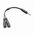 thumbnail image 2 of Y Splitter Cable for Headphones - TRRS Adapter with Stereo Male to Dual Female Connectors, 2 of 5