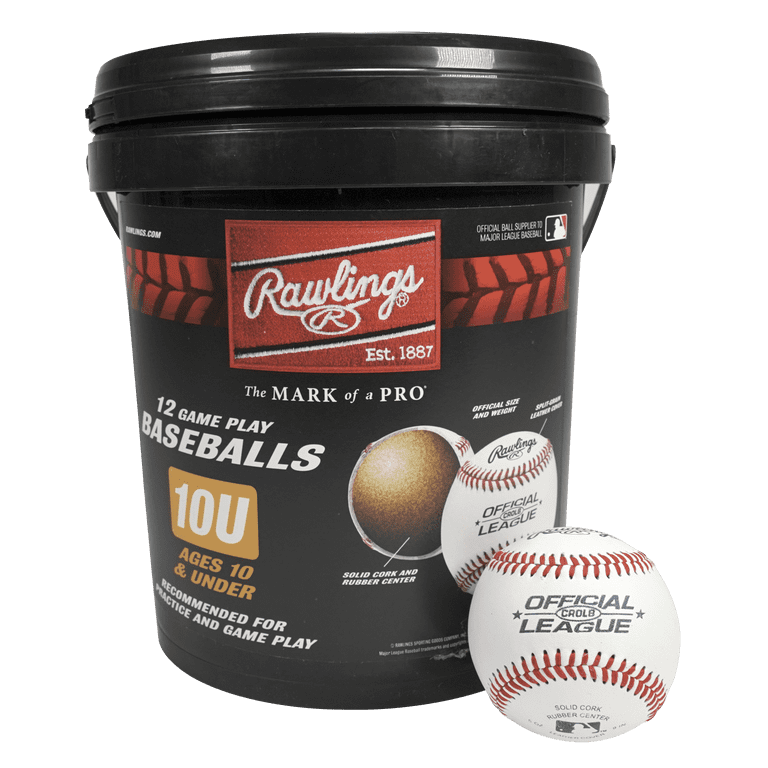 Rawlings 12 Pack Official League Youth Baseballs 10U with Leather