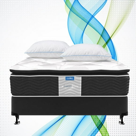 colchón matrimonial  box  2 almohadas standar restonic ortopedico ley