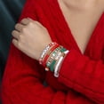 thumbnail image 4 of Wentin Reduced Bracelets Christmas Colorful Bracelet Set Gifts Christmas Braided Soft Clay Colorful Beaded Bracelet Letter Elastic Versatile Bracelet, 4 of 8