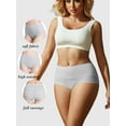 thumbnail image 4 of Buankoxy 6 Pack Women's High Waist Tummy Control Cotton Underwear Solid Color Brief Panties,Size 11, 4 of 5