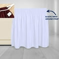 thumbnail image 2 of RUseeN Wrap Around Ruffled Bed Skirt with Adjustable Elastic Belt - 15 Inch Drop Easy to Put On, Wrinkle Free Bedskirt Dust Ruffles, Frame Cover for Queen, King and C-King Size Beds, White, 2 of 8