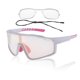 thumbnail image 1 of 1 juego de gafas de motocicleta Triacetato de celulosa PC UV400 gafas de sol para deportes al aire libre motocross bicicleta de tierra lente rosa claro marco blanco rosa, 1 of 6