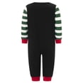 thumbnail image 4 of Pijamas navideños familiares a juego, camiseta de manga larga con estampado de letras y pantalones a rayas. Ropa de dormir para estar en casa., 4 of 10