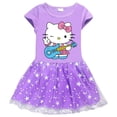 thumbnail image 3 of Ropa para niños de Hello Kitty, falda de princesa a la moda de algodón puro, vestido plisado de manga corta con estampado de dibujos animados para niñas, 3 of 5