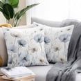 thumbnail image 2 of Throw Pillow Covers 20x20 Inch Set of 2, Blue Beige Spring Floral Waterproof Outdoor Pillow Covers, Summer Botanical Watercolor Decorative Cushion Pillowcases for Couch, Sofa, Bed, Garden, Patio, 2 of 9