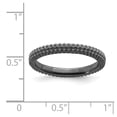 thumbnail image 2 of 2.5mm 925 Sterling Silver Polished Patterned Ruthenium plating Stackable Black Plated Domed Ring Size 6 Stackable Ring f, 2 of 2