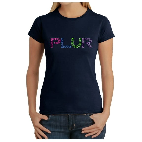 LA Pop Art Women's Word Art T-Shirt - PLUR