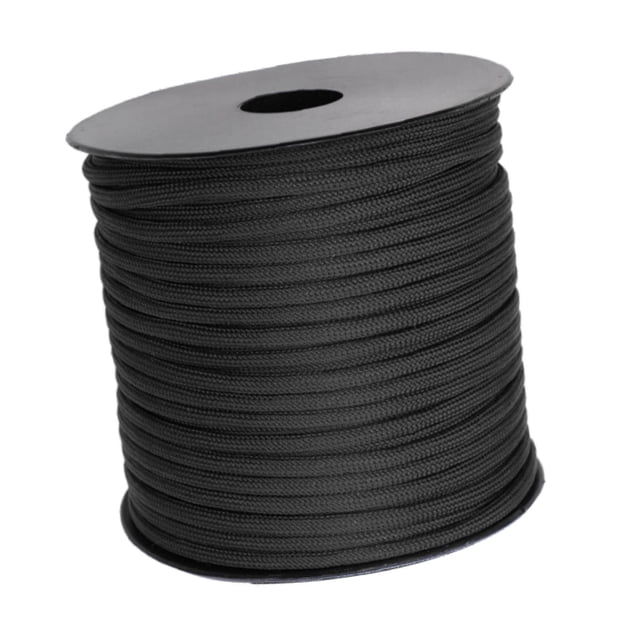 Langgg Paracorde de Camping Multifonction 4mm Corde de Parachute Survie Voyage pour Randonnée Noir Noir 50m