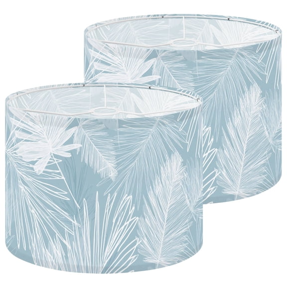 Lampshades 2 Pack Abstract tropical foliage pastel blue colors Palm leaves 13"x13"x10" Light Shade for Table Lamps Floor Lamp Shades Lampshade Replacement Easy Assembly