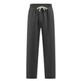 thumbnail image 4 of GuangCheng Mens Textured Wide Leg Lounge Pants Elastic Drawstring Waist Soft Comfortable Casual Trousers,Size:L, 4 of 9