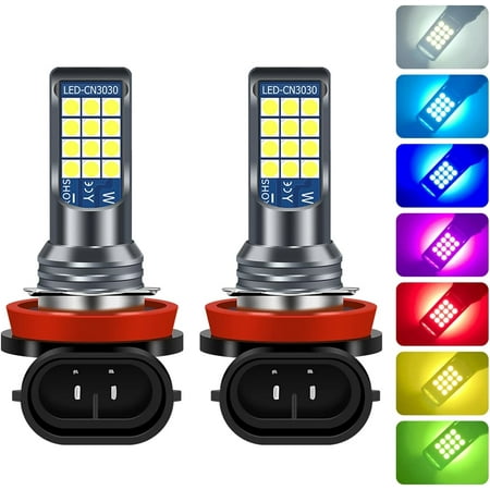 

T-T Car fog light accessories 2x H11 H8 9006 HB4 HB3 9005 H16JP EU H10 PSX24W PSX26W P13W 3030 24SMD LED Auto Fog Lamp Car Anti Fog Light Bulb Foglamps White (Color : Yellow Size : H16(EU))-0