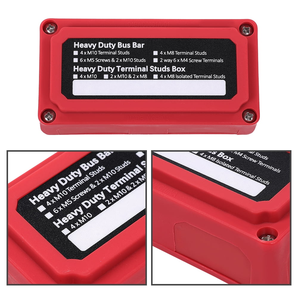 CROSSDESIGN 12 Terminal Ground Power Distribution Junction Block Kit Heavy Duty Bus Bar 12V