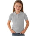 thumbnail image 5 of FSYBOA Girls Polo Shirts, Shorts Sleeves Fashion Casual Collared Kids Summer Tops Gray Size 4-5T, 5 of 7