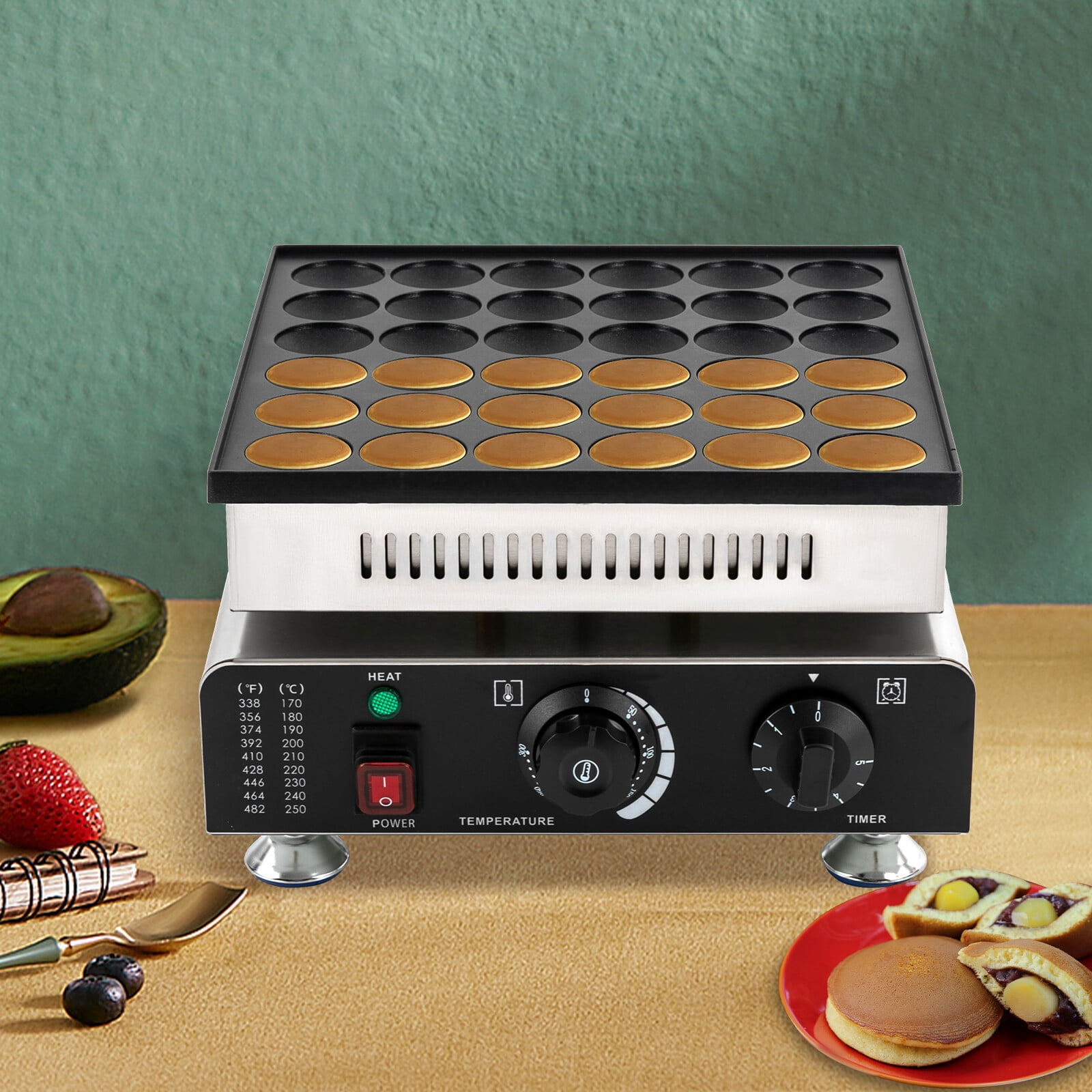 Waffle Maker, 36-Circle Commercial Waffle Maker, Round Louvered Waffle Machine, Large Capacity for Home, Party