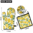 thumbnail image 6 of Yellow Lemon Fruit Slices White Pattern Kitchen Oven Mitt and Pot Holder Sets 2 Pcs for Baking, Cooking and Grilling, Heat Resistant Up To 392 °F, 6 of 7
