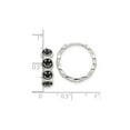 thumbnail image 2 of Gem & Harmony Sterling Silver Black Enamel Smiley Face Hoop Earrings for Women, 2 of 5