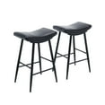 thumbnail image 6 of DeeHome Bar Stools Set of 2 Armless Counter Low Bar Stools Without Back Modern PU Leather Stools with Metal Leg and Footrest ,Black, 6 of 9