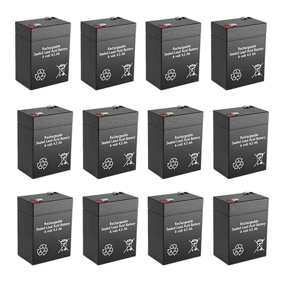 BatteryGuy6-5F replacement 6V 4.5Ah Battery - BatteryGuy brand equivalent (Qty of 12)