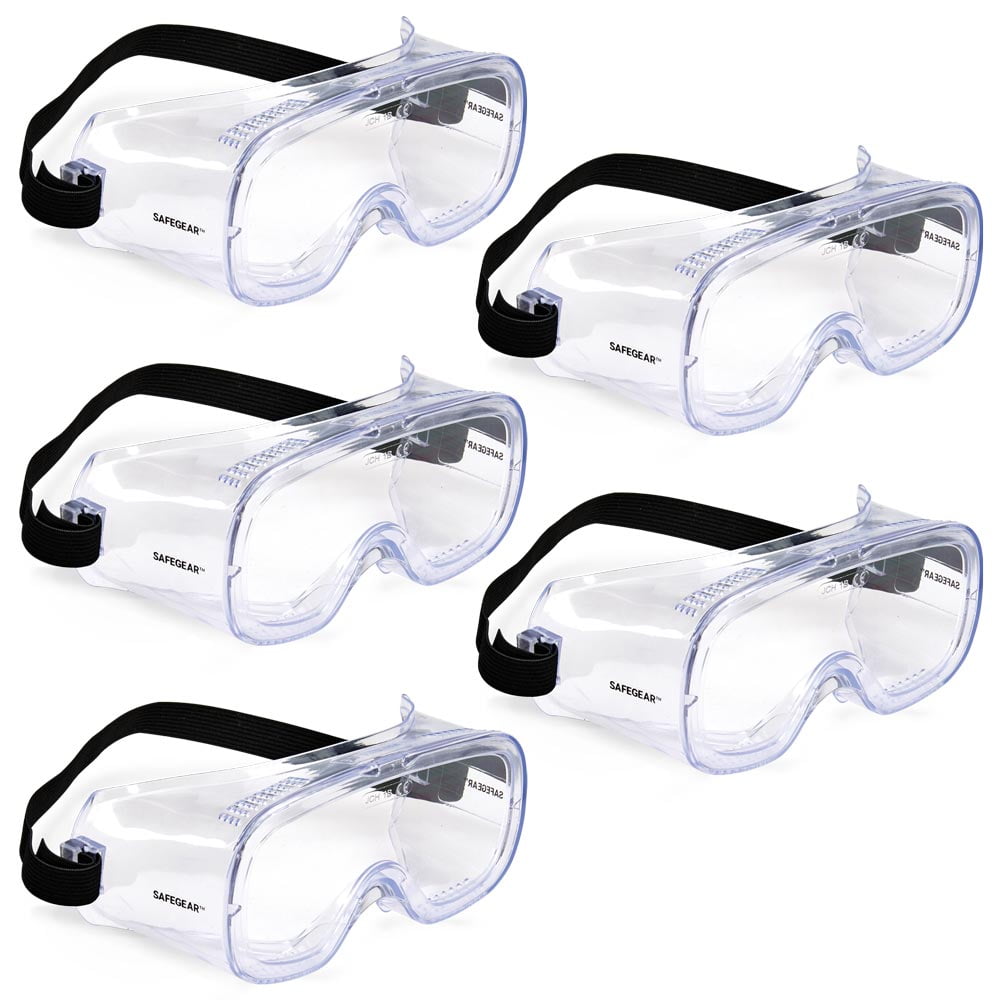 SAFEGEAR Direct Vent Safety Goggles 5pk. AntiFog & AntiScratch