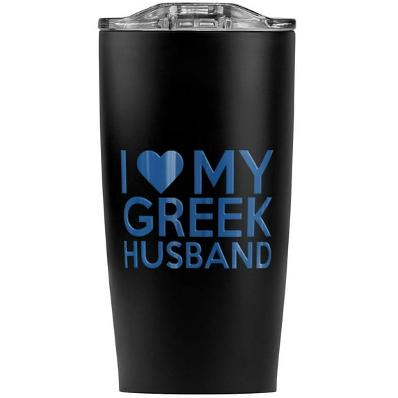 I Love My Greek Husband Stainless Steel 20 oz Travel Tumbler, Vacuum Insulated & Double Wall with Leakproof Sliding Lid | Great for Coffee/Hot Drinks and Cold Beverages