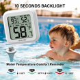thumbnail image 4 of Digital Pool Thermometer Floating Easy Read Large Size Wireless Water Thermometer Ipx8 Waterproof Pool Temperature Monitor With Lcd Screen(White A), 4 of 8