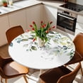 thumbnail image 2 of Sage Green Eucalyptus Leaves Elastic Fitted Round Table Cover Plant Waterproof Outdoor Tablecloth for Holiday Party, Picnic, Patio & Dining Fits Tables Up to 36"-44", 2 of 8