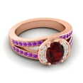 thumbnail image 3 of 2.35 Ct Oval Cut Garnet & Amethyst Gemstone Stunning Wedding Ring for Women Solid 18K Rose Gold Size 8 by Diamond-Capitals, 3 of 8