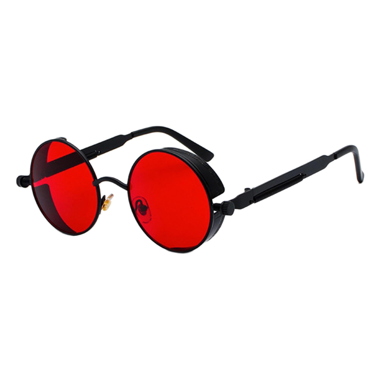 Black rounded lens retro sunglasses 2025