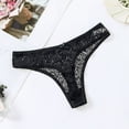 thumbnail image 2 of WZXFASHION Low Lace Patchwork For In Women Color Panties Sexy Thong Waist Solid Intimates Black XXXXL, 2 of 4