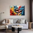 thumbnail image 5 of Abstract Artwork Features Two Vibrantly Colored Exaggerated Open Mouth With Sharp Teeth Poster Decorative Painting Canvas Wall Art Living Room Posters Bedroom Painting,Frame-style,24x36inch(60x90cm), 5 of 8