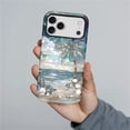 thumbnail image 4 of Case for iPhone 17 Pro, PC Hard Shell & Silicone Inner Bumper, Anti-Scratch Full-Body Cover Shockproof Slim Design Beach Palm Tree, 4 of 5