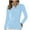 Light Blue, variant on Ozmmyan Women's Lightweight Sportswear V-neck Zip Running Track Jacket Baseball Long Sleeve Workout Slim Fit Yoga Sportswear Pullover Breathable Sweat Wicking Functional Suit Top