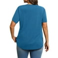 thumbnail image 5 of MOSHU Scoop Neck T-shirts for Women Short Sleeve Plus Size Tops Curved Hem Womens Shirts, 5 of 10