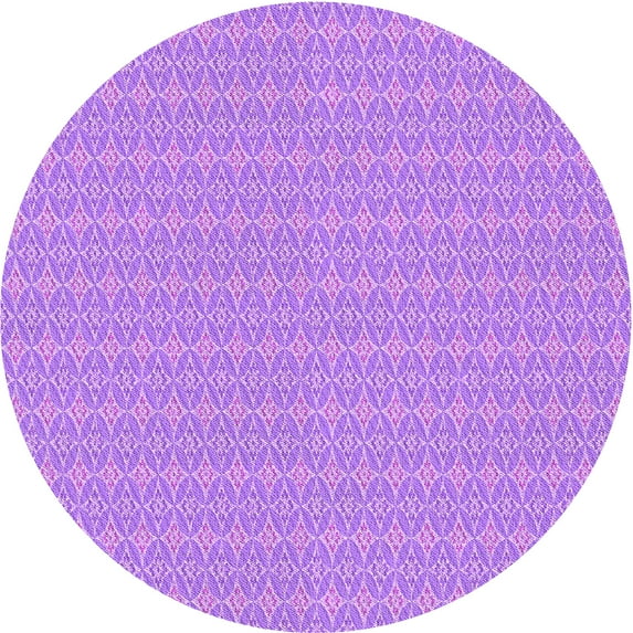 Ahgly Company Machine Washable Indoor Round Transitional Violet Purple Area Rugs, 8' Round