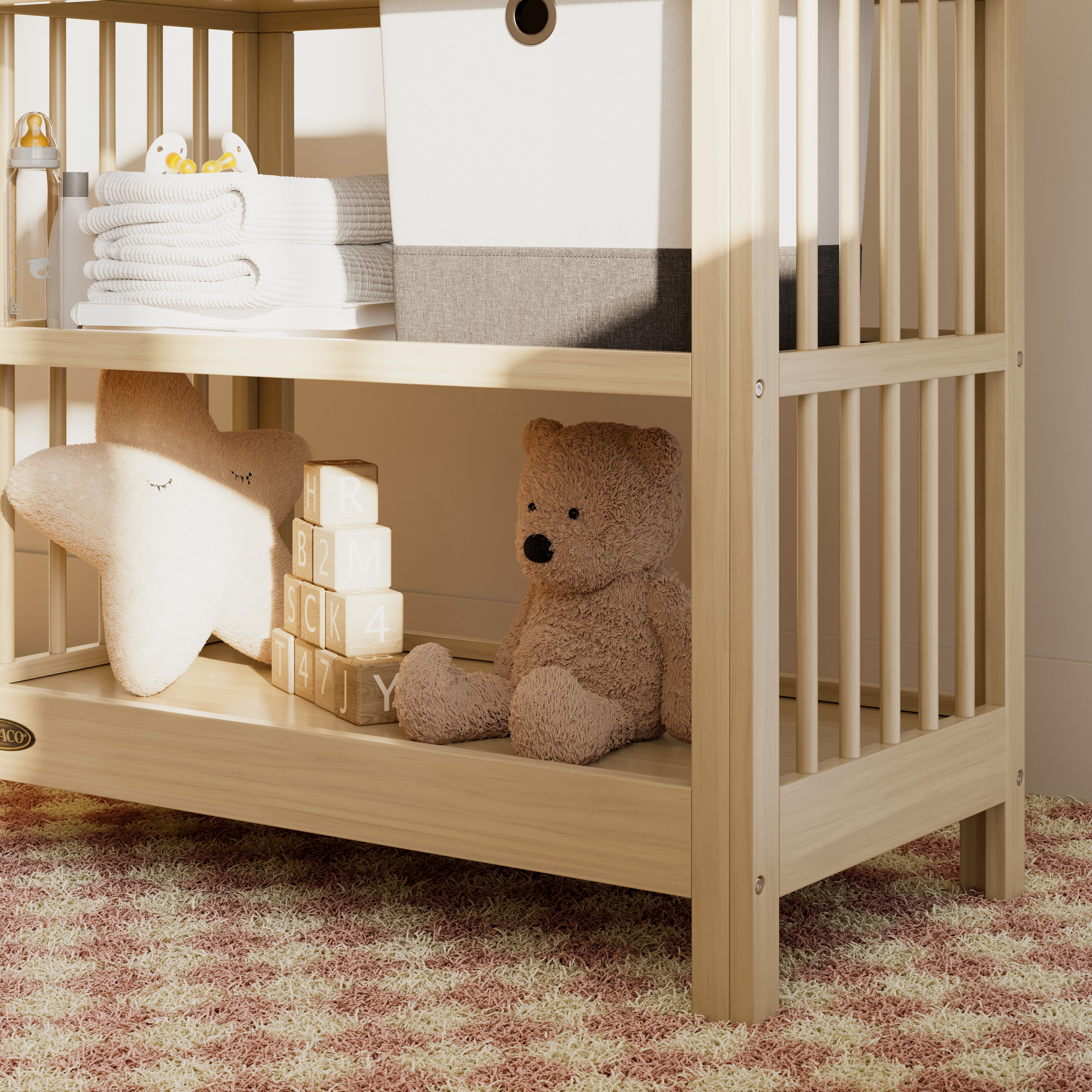Graco Teddi Infant Wood Changing Table with Changing Pad, Driftwood