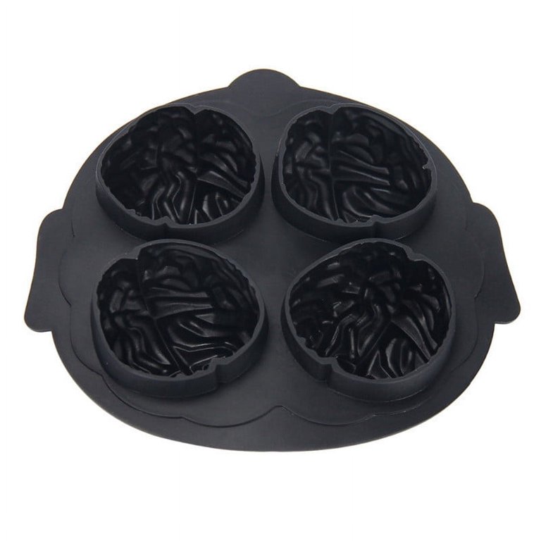 Ice Cube Maker 3D Mold Brain. Bar Party Silicone Trays Fun Shapes Molds,  Silicone Mold for ice, chocolate cakes designs - Black (2 Pack), New