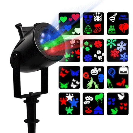 Halloween Party Projection Lights Christmas Led Projector Lights Indoor and Outdoor CoastaCloud 12 Pattern Lens Led Landscape Lights Waterproof for Holiday, Christmas, Wedding, Garden Decoration, Hall