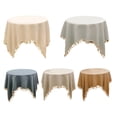 thumbnail image 4 of Tassels Tablecloth Cotton Linen Wedding Reception Table Cloth Table Decoration D, 4 of 5