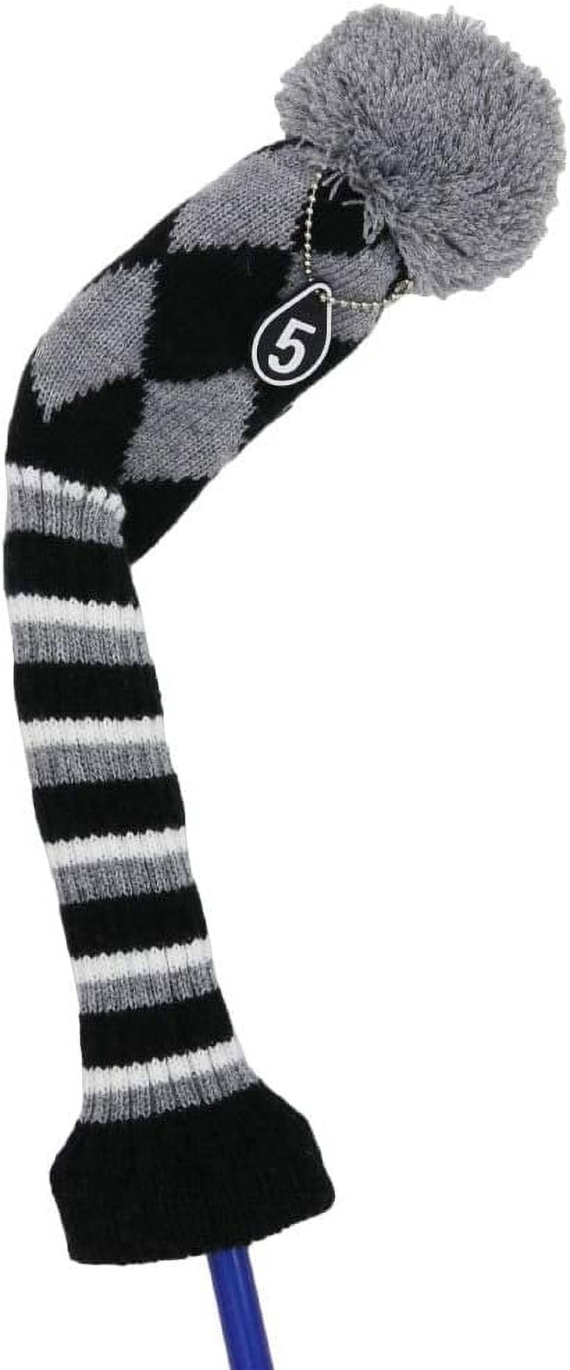 3 pcs/Set Golf Club Pom Pom Knit Cover for Driver, Fairway Wood and Hybrid HeadCovers