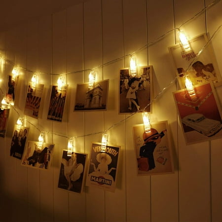 20 Led Photo Clips String Lights (9.84 Ft, Warm White) for Hanging Pictures, Cards, Artwork, Decorations, (Best Lights For Photographing Artwork)