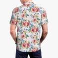thumbnail image 4 of Balery Rose Flowers Printed Men’s Short Sleeve Polo Shirt, Midweight Men's Shirt,Golf Polo shirts -Small, 4 of 9