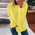 thumbnail image 2 of Chemises de Compression à Manches Longues pour Femmes à Col Rond Uni Plus Sweat-Shirt Oversize Ample Pulls à la Mode des Hauts Légers pour les Femmes de Grande Taille, 2 of 5