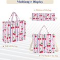 thumbnail image 6 of FORMRS Womens Corduroy Tote Bag Crossbody Shoulder Purse Handbag with Detachable Strap, Purple Stripe Cherry Pattern, 6 of 7