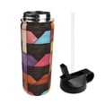 thumbnail image 4 of 18oz Thermal Space Pot With Straw Stainless Steel Thermos Cup Double Insulation For Outdoor Sports Commuting Camping Saddlebrown Colorful Houndstooth Hand-Drawn Sketch_2, 4 of 8