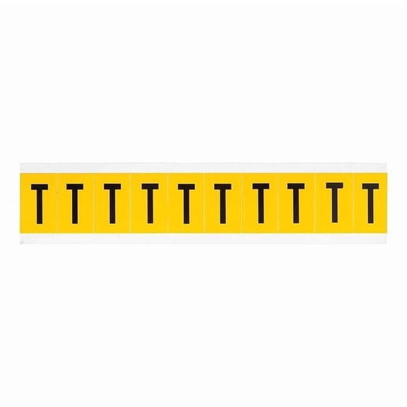 Brady Letter Label, T, 1-1/2in.Hx7/8in.W, Vinyl 1530-T