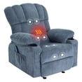 thumbnail image 5 of Manual Vibration Heating Recliner, Adjustable Home Theater Leisure Seating with Bread-shaped Handrail and Large Side Pockets Blue, 5 of 5