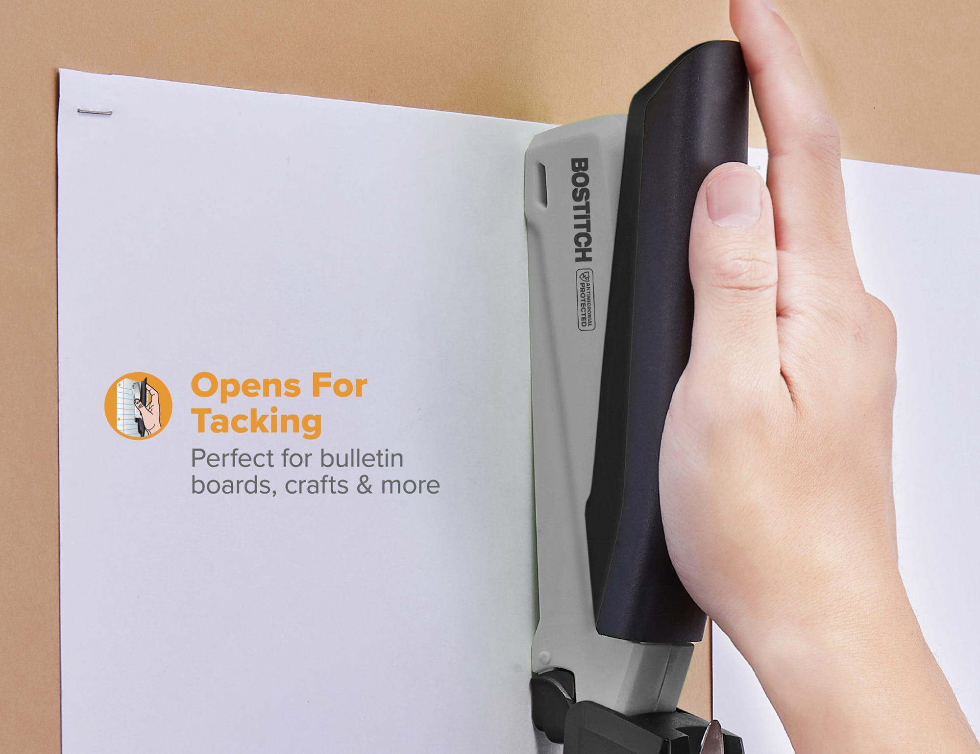 Bostitch Office Eco-Friendly Stapler, Compact 3-in-1 Desktop Stapler, Reduced Effort, Jam-Free, 20 Sheet Capacity, Black