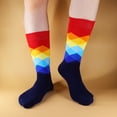 thumbnail image 6 of NKZNKZ 3 Pairs Mens Dress Socks Casual Dress Socks Men's Fashion Casual Crew Dress Socks-Funky Pack, 6 of 7