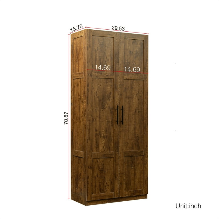 Modern Freestanding Wardrobe Armoire Closet High Cabinet Storage